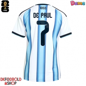 Argentina Rodrigo De Paul #7 Hjemmebanetrøje Dame VM 2026 Kort ærmer